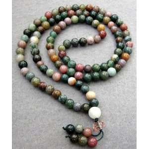   Tibetan Buddhist 108 Jade Beads Prayer Mala Necklace 