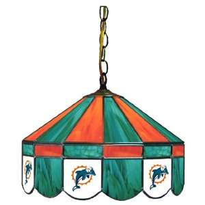    Miami Dolphins 16 Stained Glass Pub Lamp