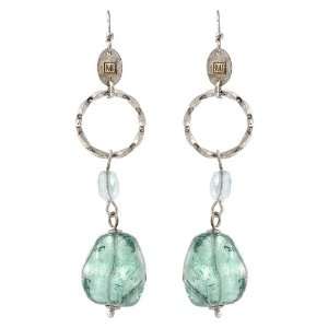  Sterling Silver Blue Ice Murano Glass Bead Drop Earrings Jewelry