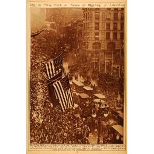  Rotogravure New York Armistice American Flag Celebration World War 