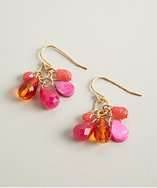 Max pink stone cluster teardrop earrings style# 320008401
