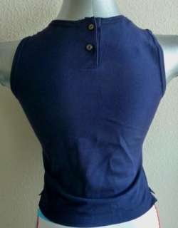   AUTHENTIC NAVY BLUE WOMEN POLO LACOSTE SLEEVELESS SCOOP TANK TOP 36 XS