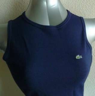   AUTHENTIC NAVY BLUE WOMEN POLO LACOSTE SLEEVELESS SCOOP TANK TOP 36 XS