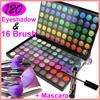 Manly 120 Full Color Eyeshadow Palette B + Mascara + 16 Makeup Brush 
