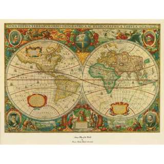Trademark Global Old World Map Painting   Extra Large Artwork 75 220WM 
