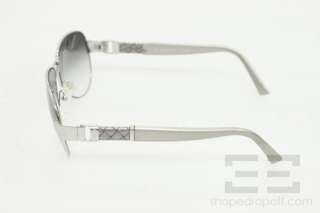 Fendi Silver Gradient Lens & Woven Leather Aviator Sunglasses FS5020 