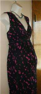 WOMENS MATERNITY DRESS LARGE L BLACK PINK MAXI LONG SUMMER NEW WITH 