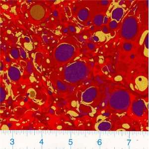  45 Wide Metallic Marble Fire Opal Fabric By The Yard 