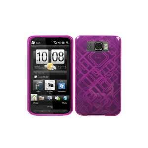  HTC HD2 Flexible TPU Skin Case   Pink Chain Cell Phones 