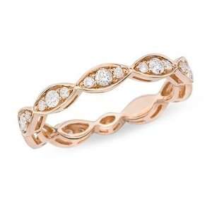  1/2 Carat Diamond 14K Pink Gold Ring Jewelry