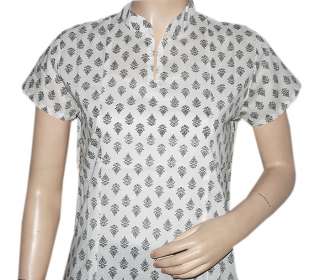 designer nice look hand block print long cotton kurta blouse