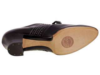 Vintage Ladies Black Leather Tie Oxfords Shoes Heels 1930s NIB Sz 7 