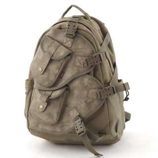 VANCL Unisex Western Frontier Rugged Canvas Backpack Army Green#65754 