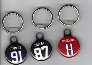 Hockey Jersey Keychain * Badge Button Key Ring  