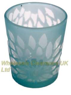 WHOLESALE COLONY FROST GLASS TEALIGHT HOLDERS W/ FLOWER  