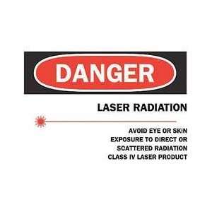 Danger Laser Sign,7 X 10in,r And Bk/wht   BRADY  