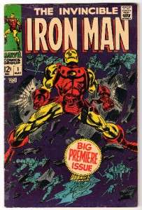 Marvel Comics IRON MAN #1 AVENGERS thor hulk vol 1 VG+  