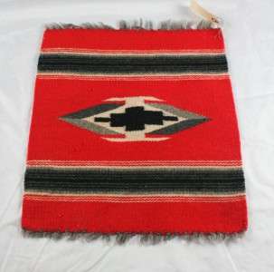 Vintage Woven Southwestern Native American Style Rug Saddle Type 