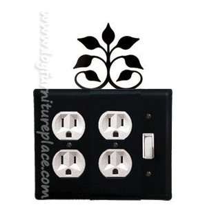   Iron Leaf Fan Triple Outlet/Outlet/Switch Cover
