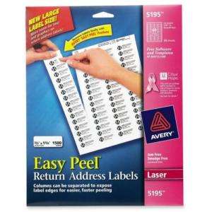 NEW Avery Easy Peel Return Address Label 5195  