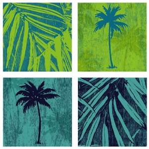  Green Blue Palms Wall Decals Appliques