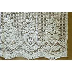   Hearts Lace Kitchen Curtains / Tiers 60w X 24l