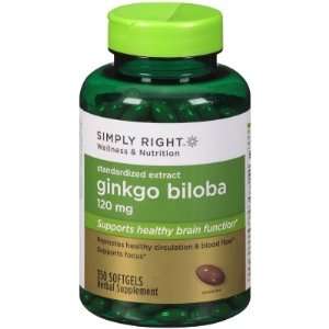  Simply Right Ginkgo Biloba Herbal Supplement   350 ct 