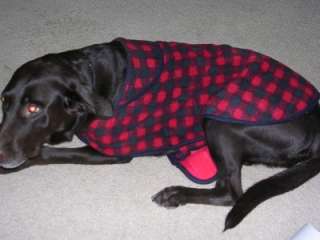 DOG COAT JACKET FALL WINTER PET RED BLACK PLAID XLARGE  