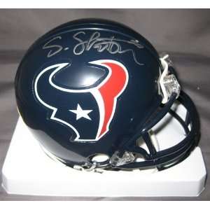Steve Slaton Houston Texans NFL Hand Signed Mini Football Helmet