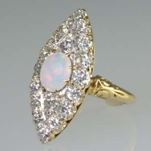18ct gold Antique 1.80ct Old European Diamond Opal ring.Victorian ring 