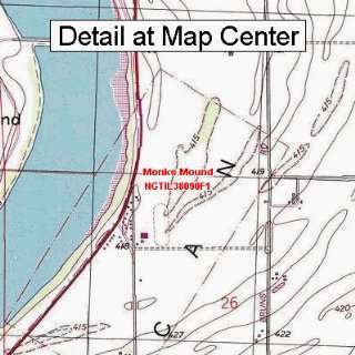  USGS Topographic Quadrangle Map   Monks Mound, Illinois 