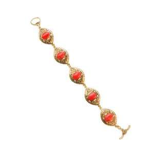  Bronzed By Barse Red Howlite Link Bracelet Jewelry