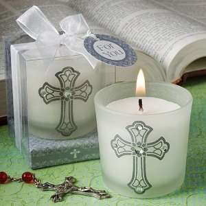  Classic Cross Design Candle Favors