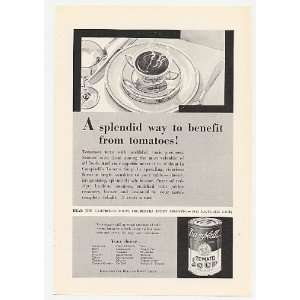 1931 Campbells Tomato Soup Splendid Benefit Print Ad (4114)  
