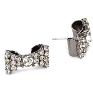 Betsey Johnson Iconic Crystal Bow Stud Earrings