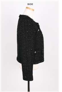 Runway Luxury CoCo Black Tweed Career Casual Blazer  