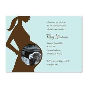 Baby Shower Invitations   Sweet Sonogram Lightest Turquoise By Bonnie 
