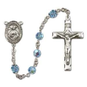  St. Catherine Laboure Aqua Rosary Jewelry