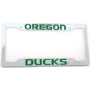  Oregon Ducks Deluxe Chrome Metal License Plate Frame 