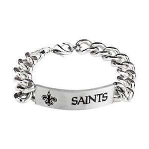  Steel New Orleans Saints Team Name and Logo ID Bracelet Jewelry