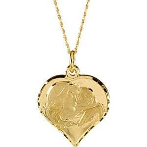  14K Yellow Gold My Beautiful Child Heart Necklace   20 
