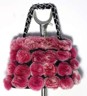   Shipping Fasion Handmade Genuine Rabbit Fur Flowers Bag/Handbag  