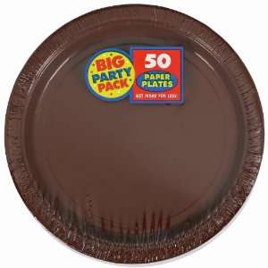  Chocolate Brown Big Party Pack   Dinner Plates (60 count 