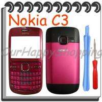 Nokia C3 C3 00 Fascia Full Housing Case Cover Hot Pink  