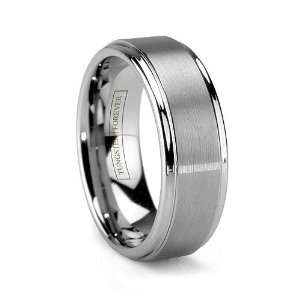  8mm Brushed Tungsten Carbide Mens Wedding Band   Size 13 Jewelry