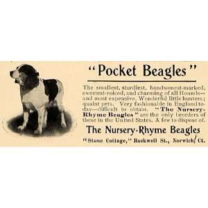  1905 Ad Nursery Rhyme Beagles Stone Cottage Norwich Dog 