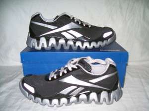 REEBOK ZIGPULSE II zig running sneaker shoe men size 9.5 black silver 