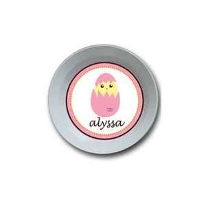  Peek A Boo Chick Pink Personalized Easter Bowl Baby