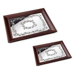   Wooden TRAY with STERLING SILVER. Made in ITALY