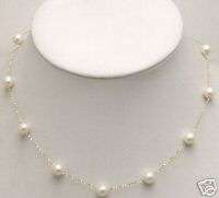 14K gold Chain Floating AAA FW pearl necklace 5398  